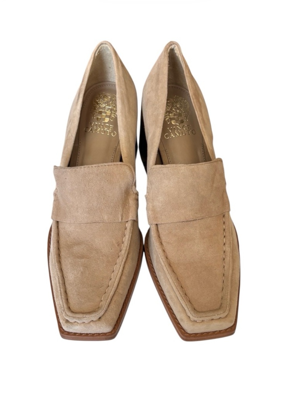 Vince Camuto Beige Suede Loafers